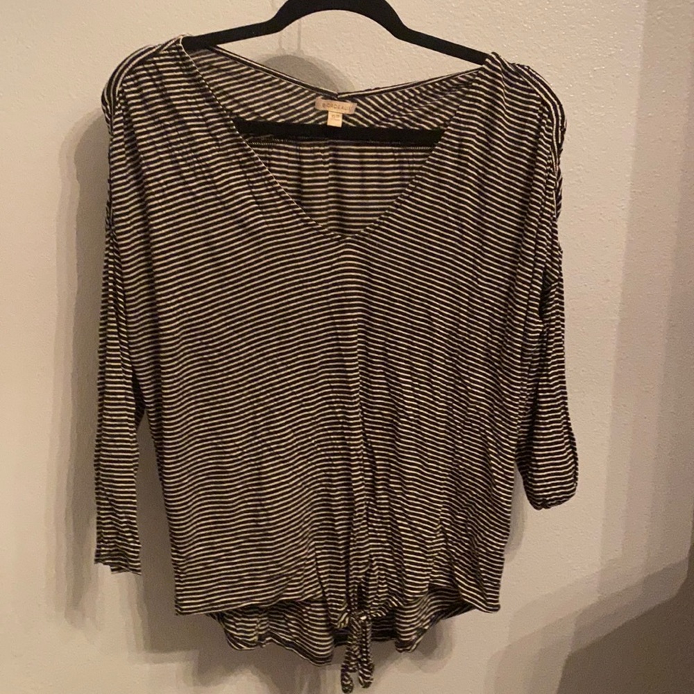 Black and white striped top